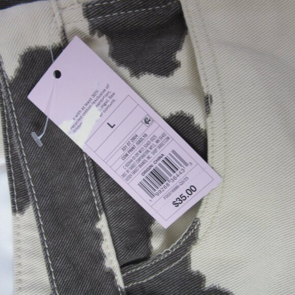 Wild Fable Denim High Rise Brown Cow Print Wide Leg Cream Indie Size Large NWT - Picture 9 of 9